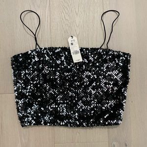 Sequined Crop Top